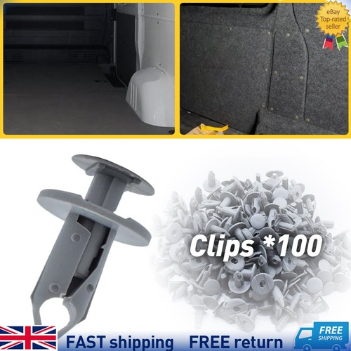 100x 8mm long - grey, clips