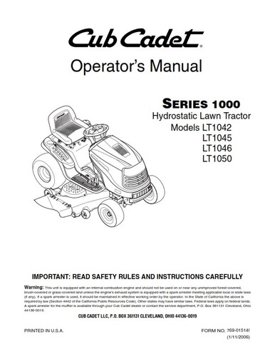 Cub cadet series 1000 - cub,