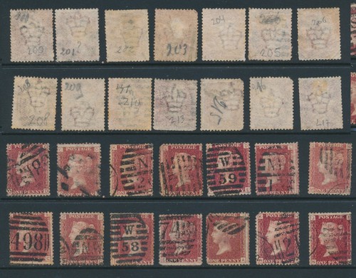 1864 penny red sg43 plates - gb,,