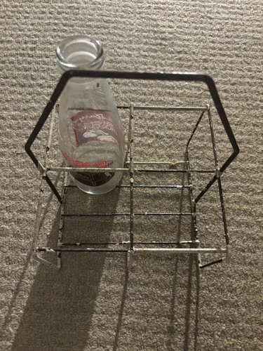 Vintage milk bottle carrier - milk,