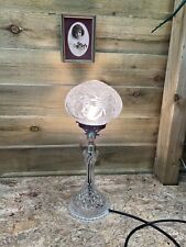 Vintage Art Deco Period Lead Cut Crystal Table Light Restored C:-1930s .