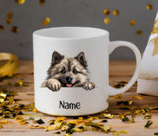 Keeshond Dog Peeping Puppy