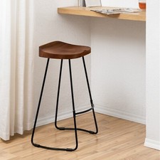 Solid mango wood saddle - solid, stool