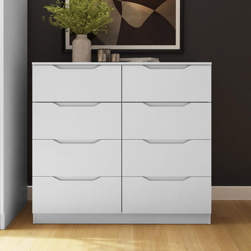 Matt white drawer - chest, of