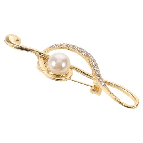 Crystal music note brooch - crystal,