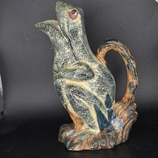 Antique Staffordshire Spongeware Decorative Figural Ceramic Frog Pitcher