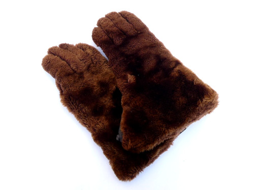 Vintage pair brown faux - faux, fur
