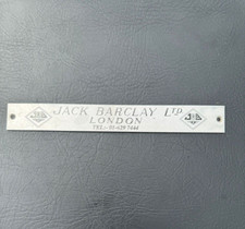 Jack Barclay London Rolls Royce Bentley Motor Car Door Sill Strip Badge Emblem