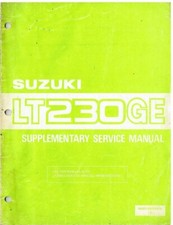SUZUKI LT230GEG ATV QUAD BIKE ORIGINAL 1985 FACTORY SERVICE MANUAL SUPPLEMENT