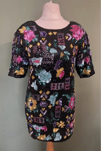 Frank usher black sequin - frank,