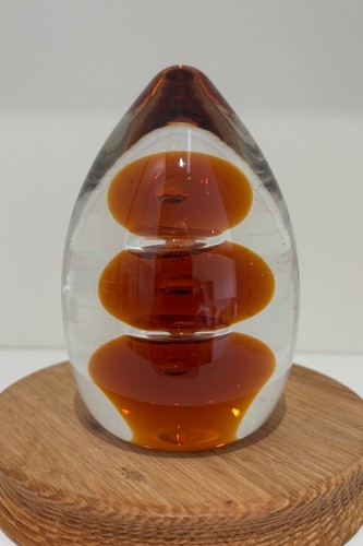 Paperweight glass amber - paperweight,, glass,