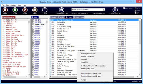 Karaoke song book creator - karaoke,