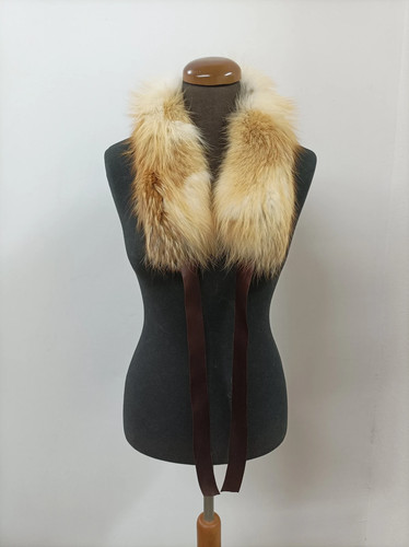 Real fur fox collar natural - fox,