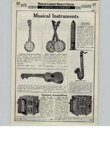 1929 paper hohner sax - ad,