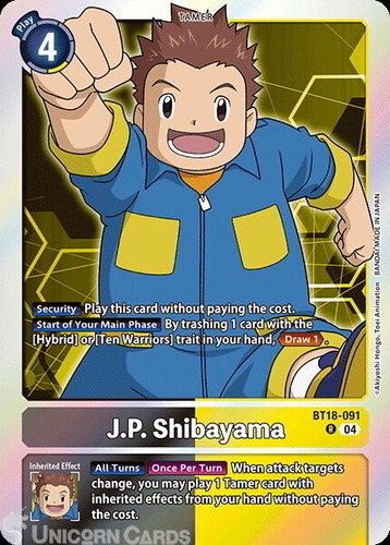Bt18 091 shibayama rare - bt18-091, j.p.