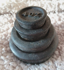4 Vintage Cast Iron Round Weights 2 & 1 Lb 8oz 4oz Weights for kitchen scales