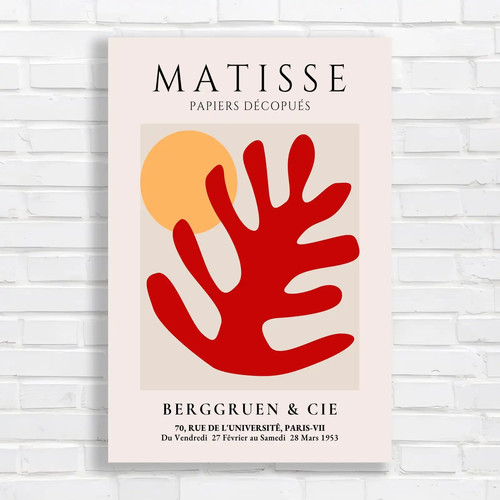 Matisse coral hand canvas - coral,