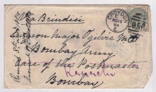 1884 green stamp on - qv,