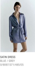 Zara Satin Blue dress XL new