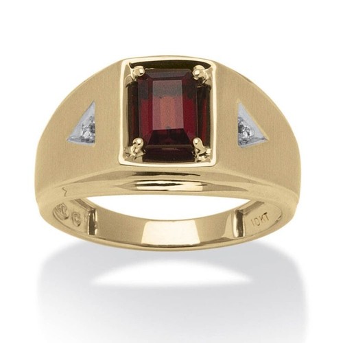 Emerald cut garnet ring - garnet,