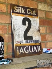 Silk Jaguar Le Mans Sign Man Cave Bar Pub Sign Rusty Weathered Worn