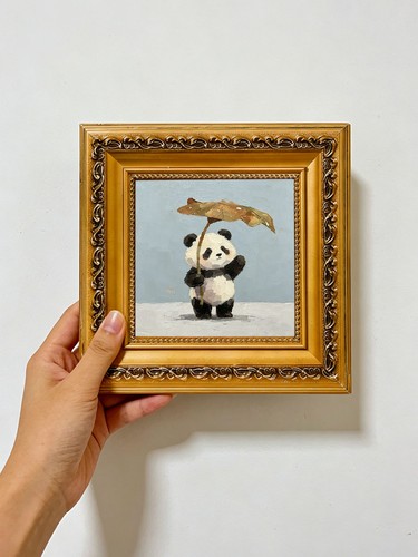 Cute panda leaf umbrella - panda,