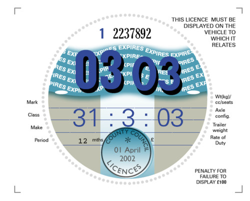 March 2003 classic road tax - march,