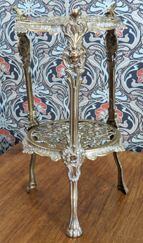 Vintage ornate brass two tier - ornate,