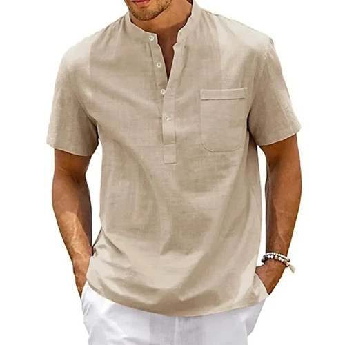 Men cotton linen shirt - men's,