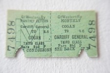 GWR Cardiff General to Cogan Railway Train Ticket 