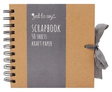 6" Square Kraft Paper Scrapbook Photo Album Book Spiral Bound Ribbon Tie 7560