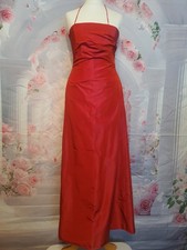 Monsoon Red Satin Halterneck Maxi Dress UK 8 – Elegant Evening / Prom Gown