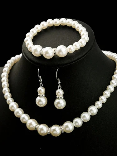Pearl necklace earring - pearl,