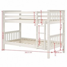 Single white bunk bed