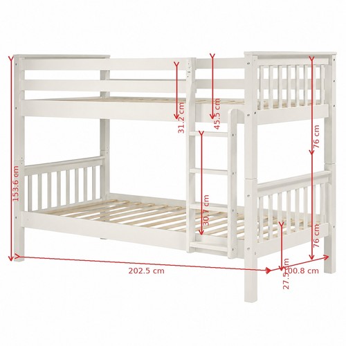 Single white bunk - , bed