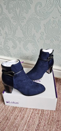 Lotus ebony block heeled ankle - lotus,