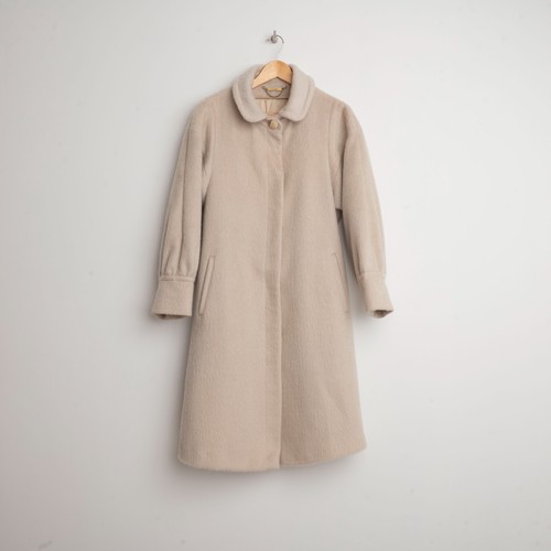 Vintage cream mohair wool coat - cream,