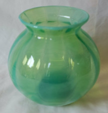 GREEN OPALINE VASELINE GLASS