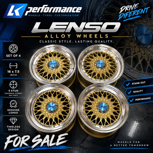 Lenso gold alloy wheels - lenso,
