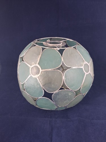 Teal green floral - teal, capiz