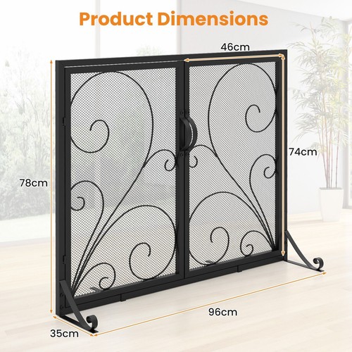 Double door fireplace screen - fireplace,