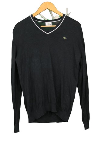 Lacoste neck jumper black - lacoste,