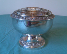 IANTHE SILVER PLATED ROSE BOWL FLOWER ARRANGING POSY 15 CM WIDE
