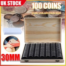 100 COIN STORAGE WOODEN BOX