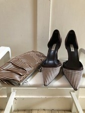 Dune Brown stripe satin Court