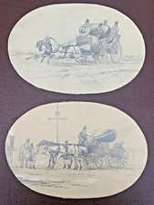 Antique pair of 19thc oval