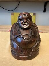 Vintage Hand Carved Large Laughing Buddha Sculpture / 21cm tall