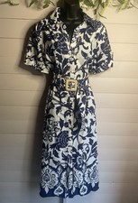 Zara blue & white cotton