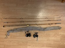 Anon Shaw Junior 10ft Vintage Split Cane Fishing Rod And Reels