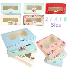 Short Printed Cake Slice Boxes - 5cm High Macaron Tart Brownie Macaroon Truffle 